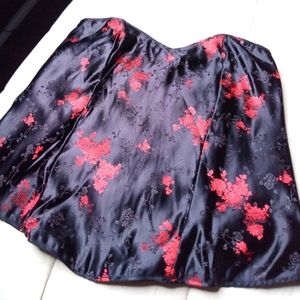 Handmade Corset GORGEOUS Black Asian Silk